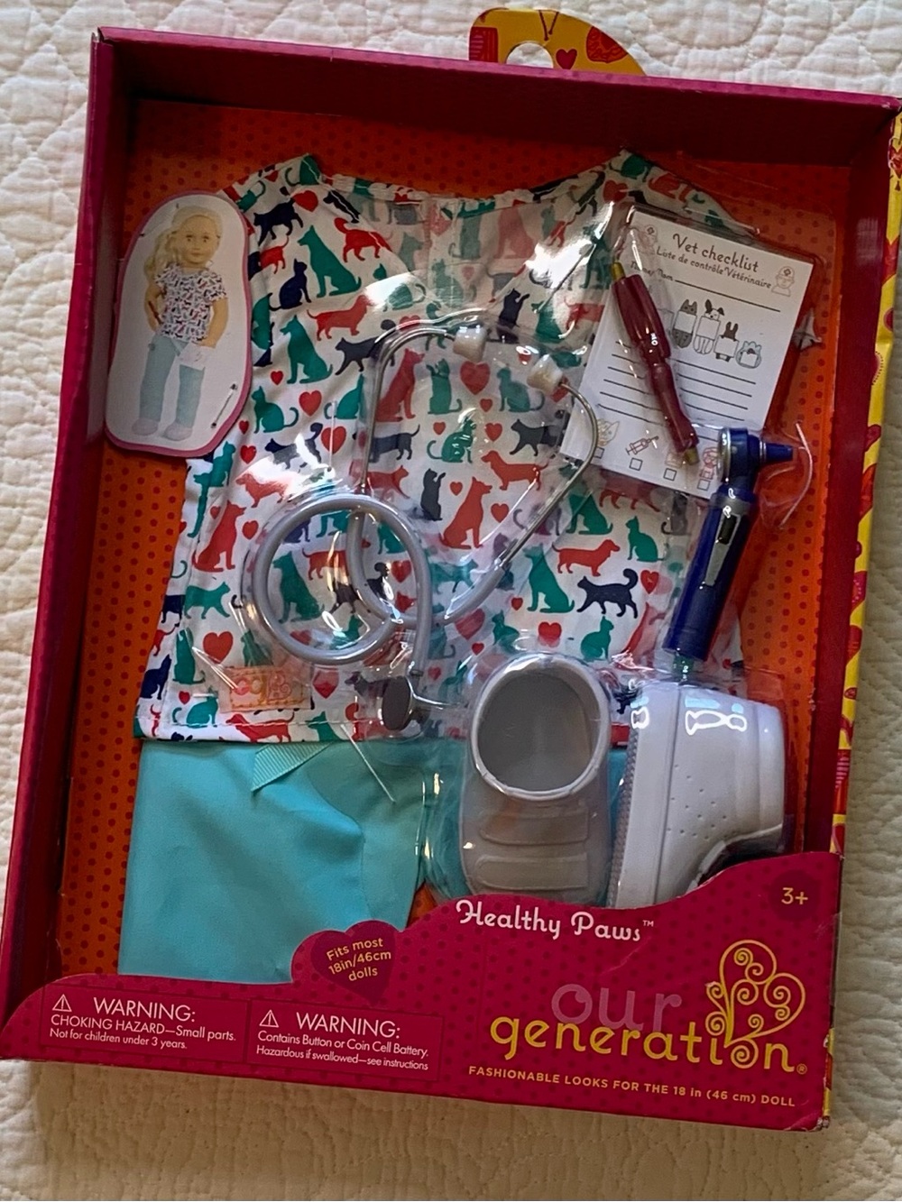 Our Generation Healthy Paws Vet Outfit Set - Teal & Multicolor